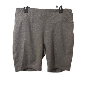 ZELOS Women's Gray Heathered Bike Shorts Workout Athleisure Size XXL